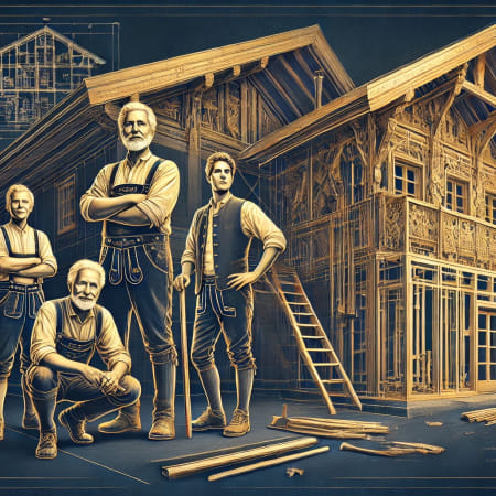 Traditioneller Holzbau in Tirol – Zimmermeisterarbeit von Bucher Bau mit regionalem Holz, Präzision und Leidenschaft