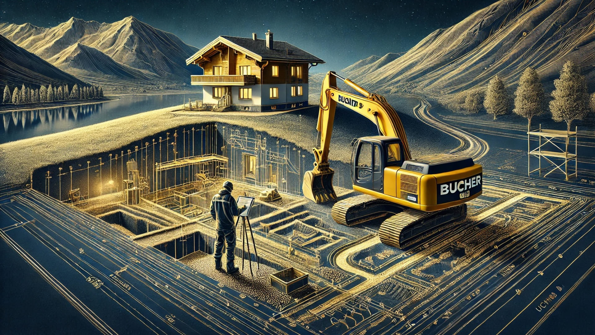 Effiziente Erdarbeiten in Hanglage bei Kitzbühel – Erdbau und Materialtransport mit modernem Fuhrpark von Bucher Bau